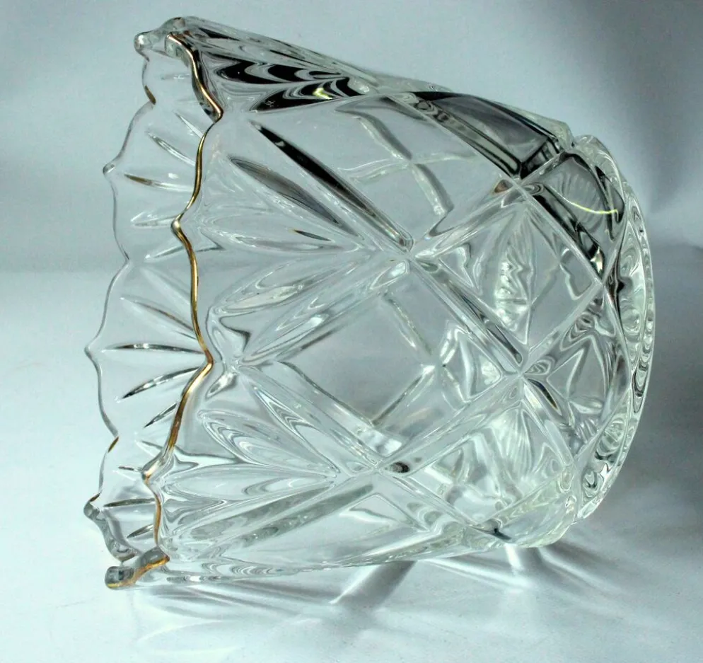 Seau à glace des années 1930 - en verre cristal lourd.