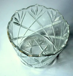 Seau à glace des années 1930 - en verre cristal lourd.