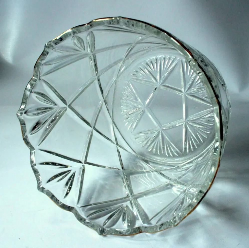 Seau à glace des années 1930 - en verre cristal lourd.