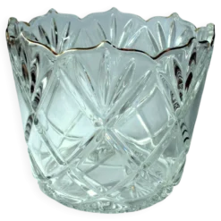 Seau à glace des années 1930 - en verre cristal lourd.