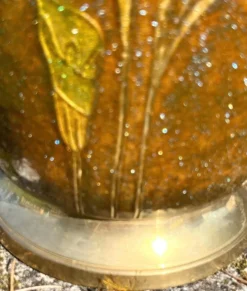 Seau à glace en cloisonné émaillé en laiton, floral français pour champagne