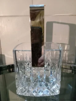 Seau à glace en cristal vintage, années 1980