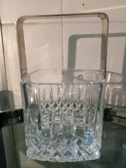 Seau à glace en cristal vintage, années 1980