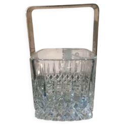 Seau à glace en cristal vintage, années 1980