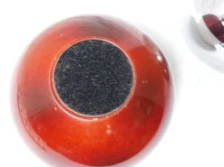 Seau à glace en forme de pomme, métal chromé et bakélite rouge, France, 70s