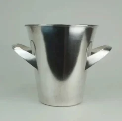 Seau à glace en métal argenté, au design raffiné, conçu par Kurt Mayer pour