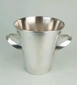 Seau à glace en métal argenté, au design raffiné, conçu par Kurt Mayer pour