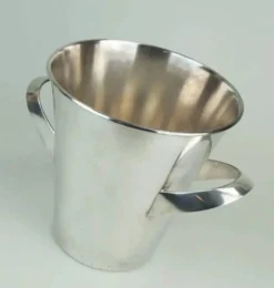 Seau à glace en métal argenté, au design raffiné, conçu par Kurt Mayer pour