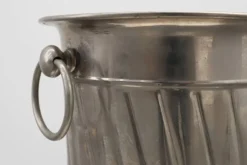 Seau à glace en métal Art déco avec poignées en anneau, France années 1920