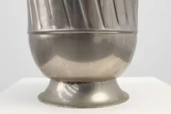 Seau à glace en métal Art déco avec poignées en anneau, France années 1920