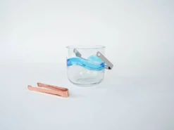 Seau à glace en verre, design danois, années 1970, fabriqué par Holmegaard.