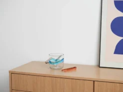 Seau à glace en verre, design danois, années 1970, fabriqué par Holmegaard.