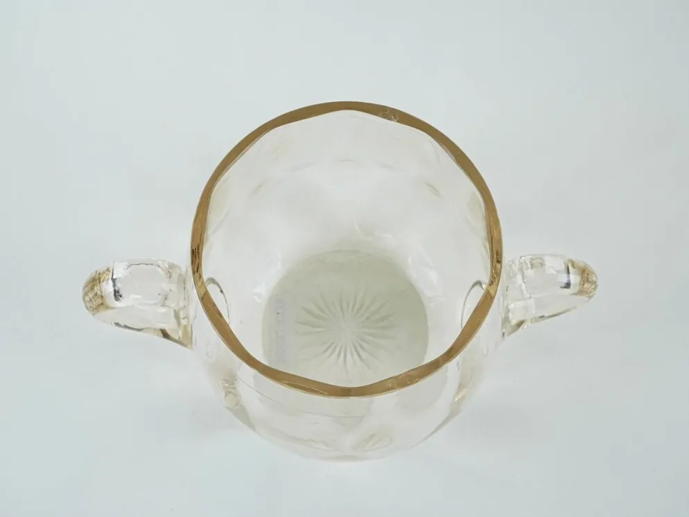 Seau à glace en verre, design italien, années 1970, fabriqué en Italie.