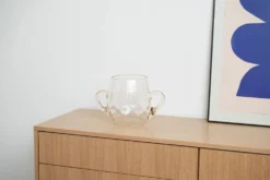 Seau à glace en verre, design italien, années 1970, fabriqué en Italie.
