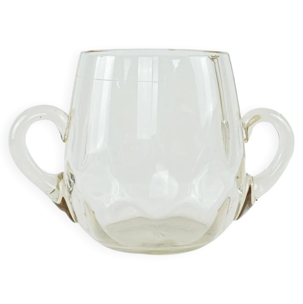 Seau à glace en verre, design italien, années 1970, fabriqué en Italie.