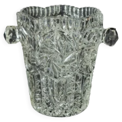 Seau à glace en verre moulé et taillé, A322