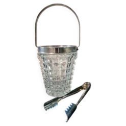 Seau à glace en verre vintage, années 1960