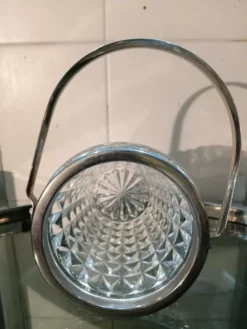 Seau à glace en verre vintage, années 1960