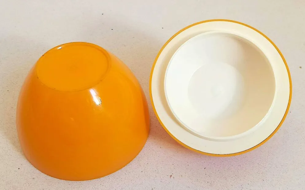 Seau à glace forme orange Années 70 Hauteur 17 cm