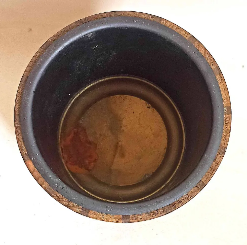 Seau à glace ou rafraîchisseur bouteille scandinave bois Hauteur 22,5 cm