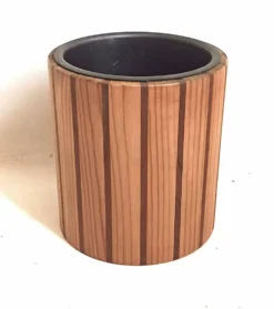 Seau à glace ou rafraîchisseur bouteille scandinave bois Hauteur 22,5 cm