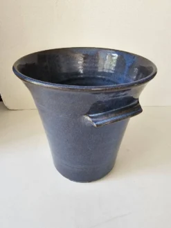 Seau à glace pour champagne et vin en céramique vernissée bleue