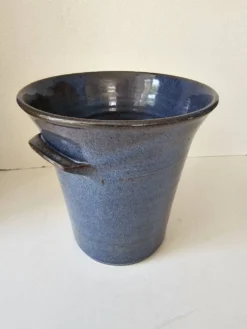 Seau à glace pour champagne et vin en céramique vernissée bleue