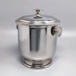 Seau à glace époustouflant en acier inoxydable par Macabo des années 1960. Fabriqué en Italie.