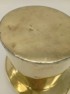 Seau à Glace Rafraîchisseur Champagne Chapeau Haut De Forme Laiton Vintage