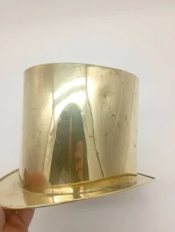 Seau à Glace Rafraîchisseur Champagne Chapeau Haut De Forme Laiton Vintage