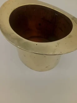 Seau à Glace Rafraîchisseur Champagne Chapeau Haut De Forme Laiton Vintage