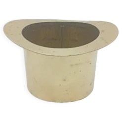 Seau à Glace Rafraîchisseur Champagne Chapeau Haut De Forme Laiton Vintage
