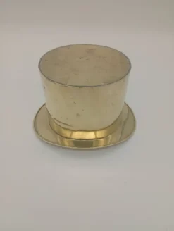 Seau à Glace Rafraîchisseur Champagne Chapeau Haut De Forme Laiton Vintage