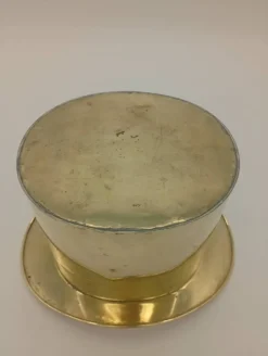 Seau à Glace Rafraîchisseur Champagne Chapeau Haut De Forme Laiton Vintage
