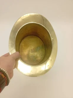 Seau à Glace Rafraîchisseur Champagne Chapeau Haut De Forme Laiton Vintage