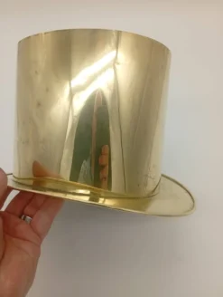 Seau à Glace Rafraîchisseur Champagne Chapeau Haut De Forme Laiton Vintage