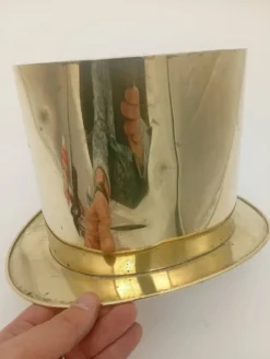 Seau à Glace Rafraîchisseur Champagne Chapeau Haut De Forme Laiton Vintage