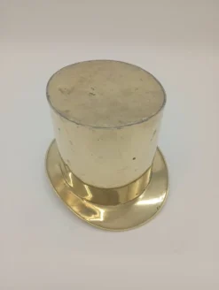 Seau à Glace Rafraîchisseur Champagne Chapeau Haut De Forme Laiton Vintage