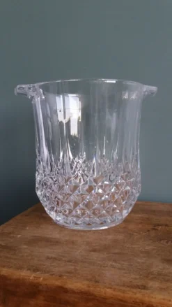 Seau à glace, rafraîchissoir à bouteille forme ananas en verre à facettes