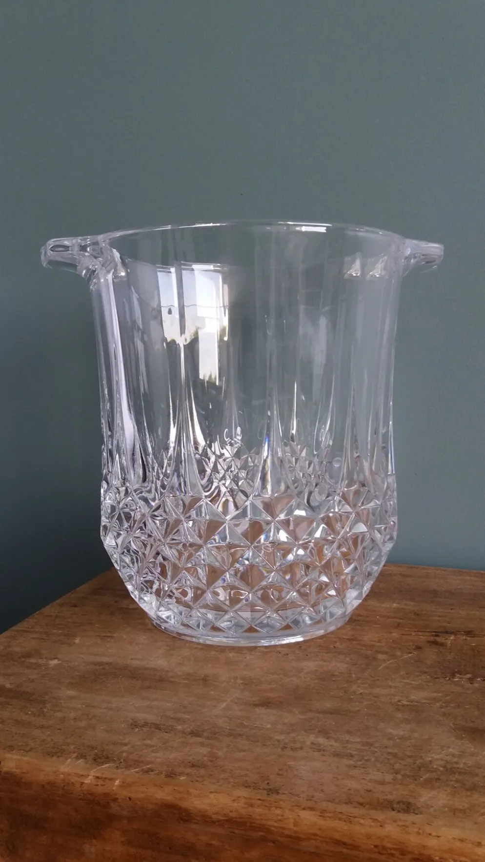Seau à glace, rafraîchissoir à bouteille forme ananas en verre à facettes
