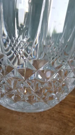 Seau à glace, rafraîchissoir à bouteille forme ananas en verre à facettes