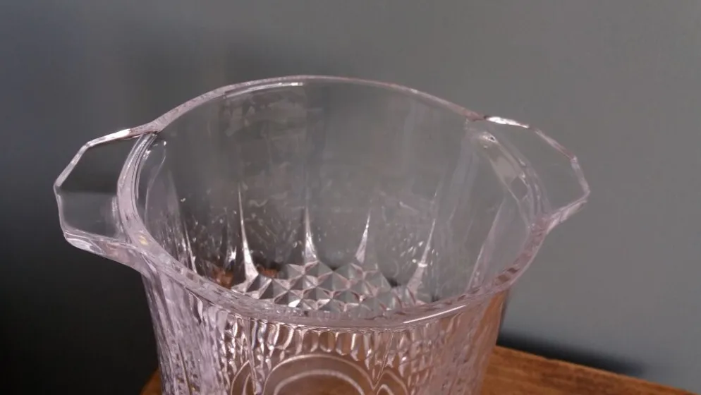Seau à glace, rafraîchissoir à bouteille forme ananas en verre à facettes