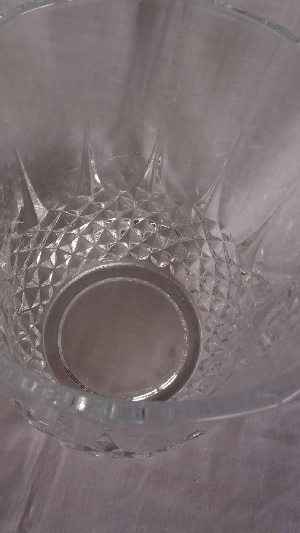 Seau à glace, rafraîchissoir à bouteille forme ananas en verre à facettes