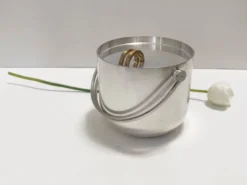 Seau à glace / refroidisseur à vin en métal argenté par Ambrogio Pozzi pour Padova Argenti