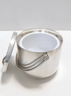Seau à glace / refroidisseur à vin en métal argenté par Ambrogio Pozzi pour Padova Argenti