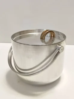 Seau à glace / refroidisseur à vin en métal argenté par Ambrogio Pozzi pour Padova Argenti