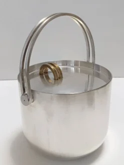 Seau à glace / refroidisseur à vin en métal argenté par Ambrogio Pozzi pour Padova Argenti