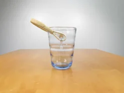 Seau à glace - Rotin et verre ondulé - Années 60 Seau à glace - Rotin et ve