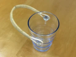 Seau à glace - Rotin et verre ondulé - Années 60 Seau à glace - Rotin et ve