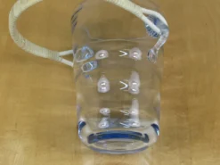 Seau à glace - Rotin et verre ondulé - Années 60 Seau à glace - Rotin et ve